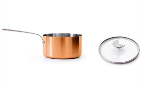 Mauviel M’heritage Copper Sauce Pot with Glass Lid - 7”